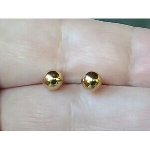10K Yellow Gold Ball Stud Earrings Vintage